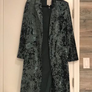 Leith crushes velvet long blazer size m
